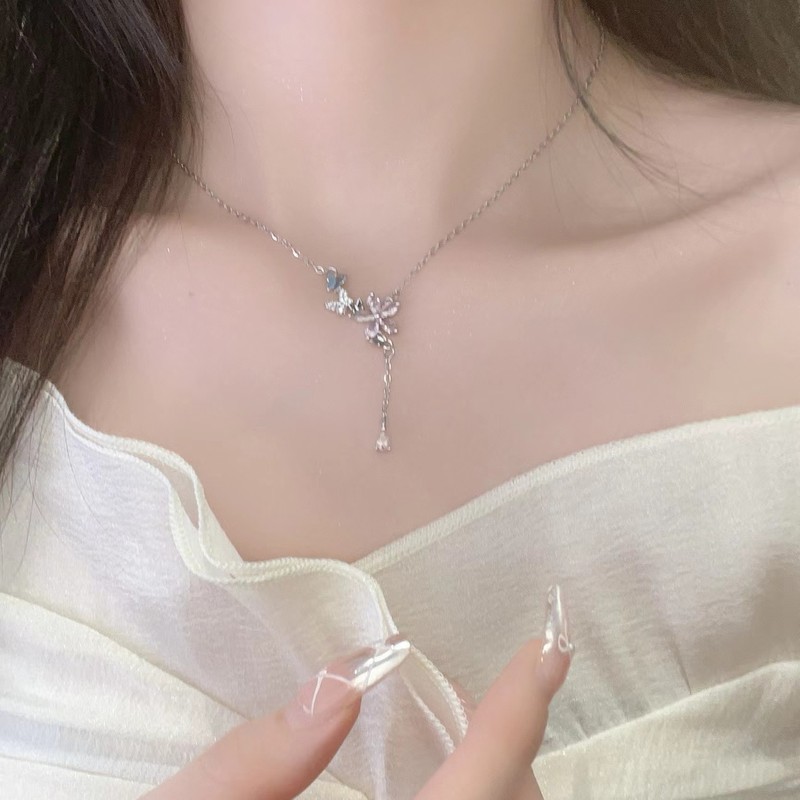 新款锆石清新吊坠系列项链女高级感轻奢个性小众秋冬项饰一件批发|undefined