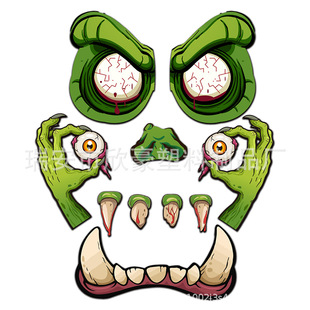 20.25 million Holy Day Car Trunk Monster Face Big Fangs Decorative Sticker Garage Arch Decorative Props