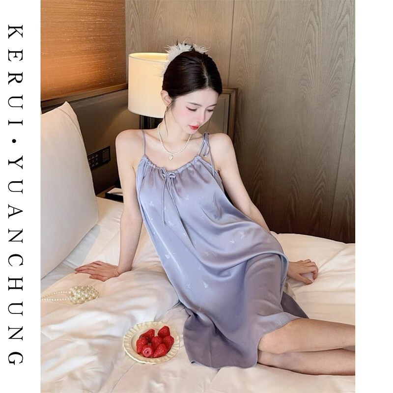 【Life is like a dream】Butterfly print camisole pajamas for women, new luxury style, high-end feel, light luxury ice silk pajamas, pure desire 【Life is like a dream】Butterfly print camisole pajamas for women, new luxury style, high-end feel, light luxury ice silk pajamas, pure desire