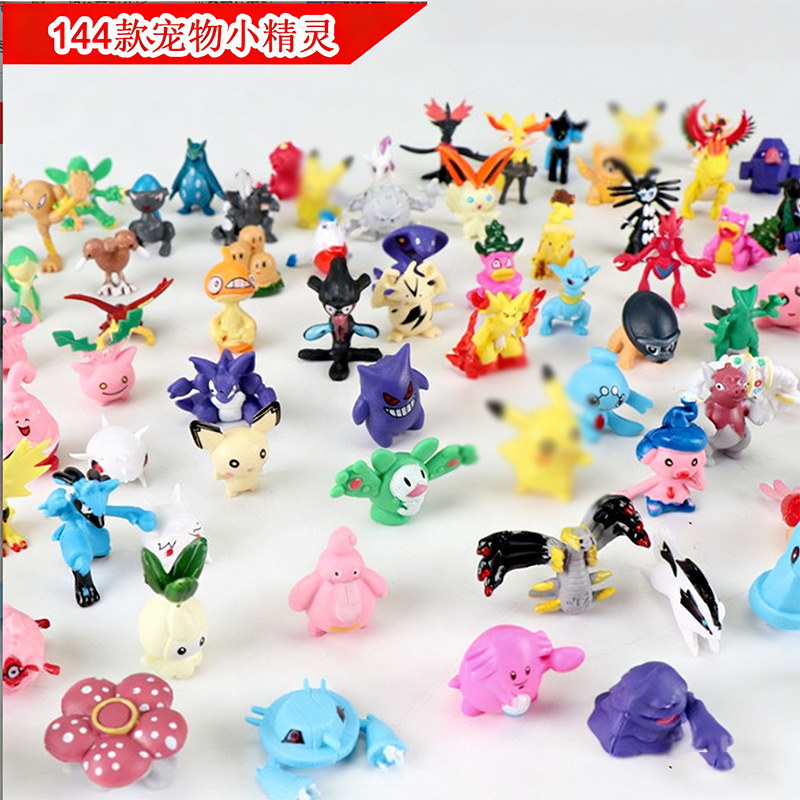 Cross-Border Wholesale Pokemon Dolls 144 Ornaments Magical Gashapon Toys Hand-Made Office Baby Ornaments