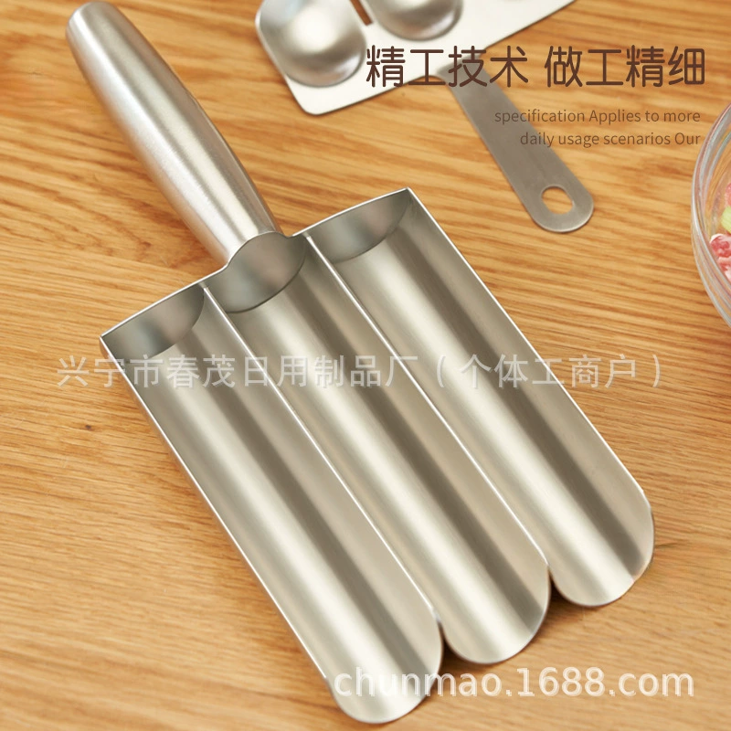 Hot-selling 304 stainless steel home-use fish ball shrimp paste mold dumpling rice ball meat filling cooking scoop gadget
