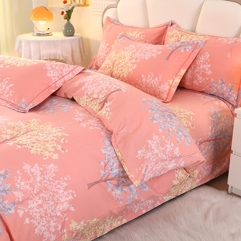 Algodón grueso molido cuatro piezas de sábanas cubiertas de ropa de cama de grado madre y bebé cuatro temporadas de tres piezas de algodón