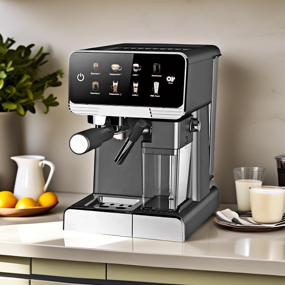 Máquina de café espresso doméstica transfronteriza con extracción de burbujas de leche semiautomáticas con caja de leche