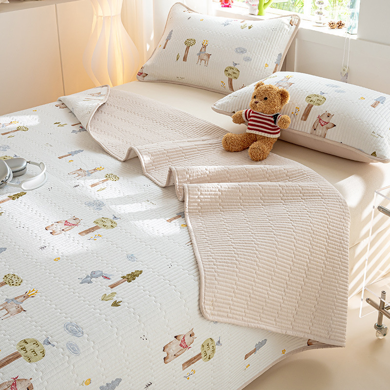 Tapa de cama de algodón de verano de una sola pieza 2025 nuevo traje de tres piezas de sábanas acolchadas de tatami de algodón universal de cuatro estaciones