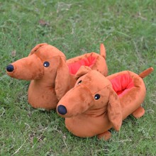 �羳��Ʒ Dachshund plush slippers�D�cȮ�Ӽ����Ҷ���ë�q��Ь