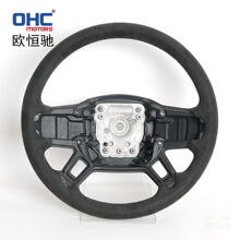 适用路虎卫士Defender90/110/130升级v8同款翻毛皮汽车方向盘改装