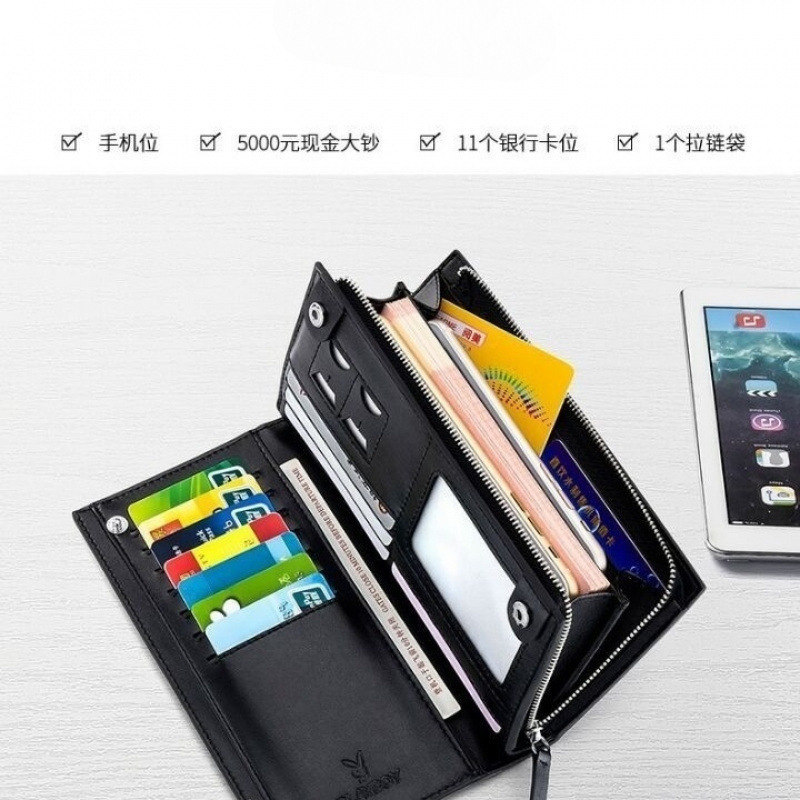 New High-Looking Clutch Bag for Men, Long, Large-Capacity Mobile Phone Card Holder, Zipper Style Clutch Bag, Trendy Hongxia