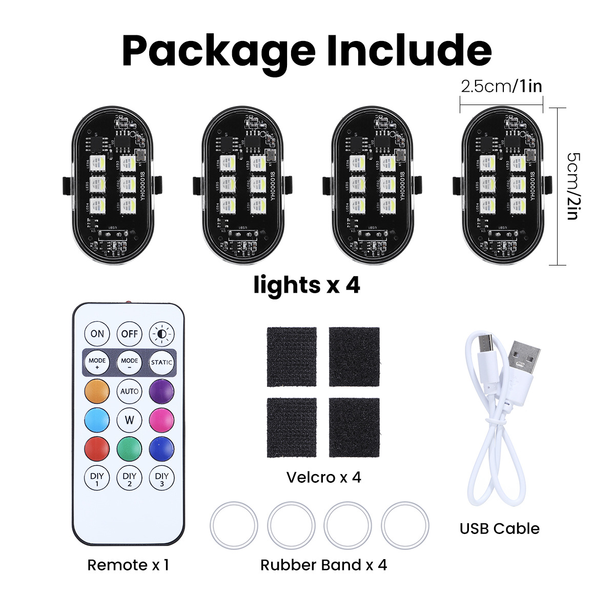 Cross-Border Colorful Flashing Aircraft Lights Modified Motorcycle Flash Lights Car Atmosphere Lights Electric Vehicle Warning Decorative Lights