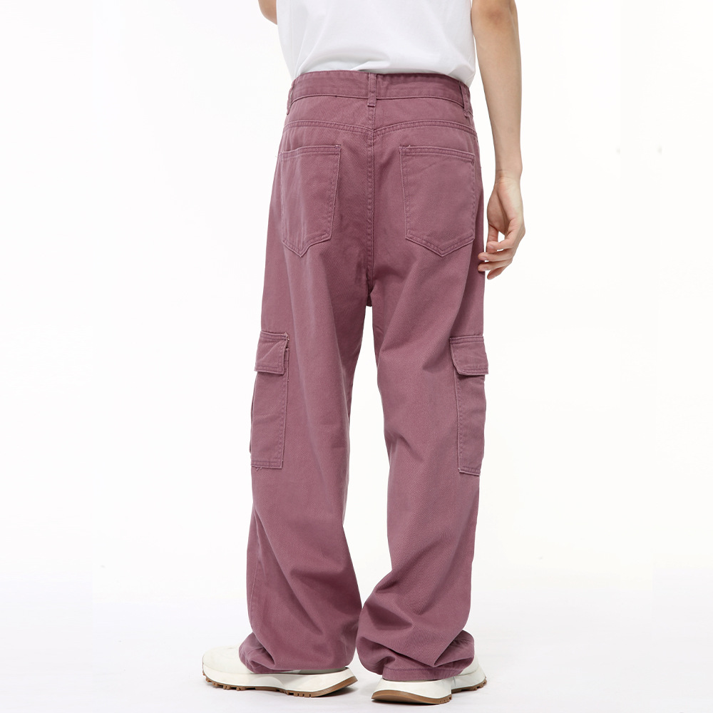 MTLCLOTHES ropa de hombre | Vaqueros de trabajo holgados de pierna ancha con bolsillos grandes y patchwork multicolor de estilo retro moderno.