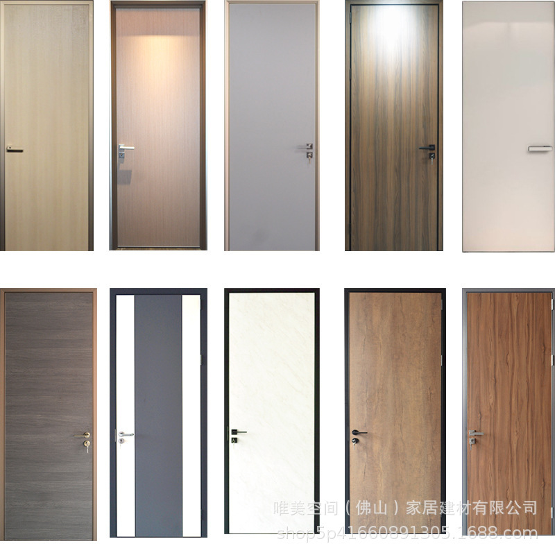 Factory Customized Aluminum Wooden Door Flame Retardant Sound Insulation Cotton Hotel Room Door Aluminum Alloy Wood Grain Door MDF Ecological Interior Door