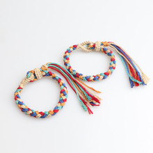 藏式手工编织手绳吞金兽一家三口手绳红绳手链手搓棉线轮回五彩绳