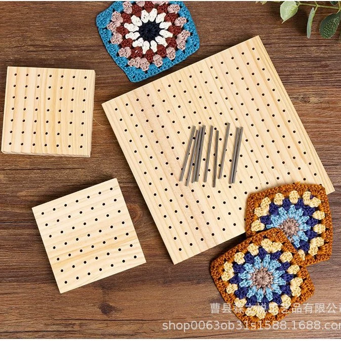 Сосновая плетеная доска из цельного дерева, перфорированная доска для вязания, деревянная перегородка ручной работы, перфорированная деревянная доска для вязания крючком