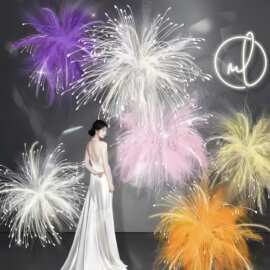 仿真孔雀草飞凌草假花烟花芦苇装饰布景新年烟花布景花艺装饰假花