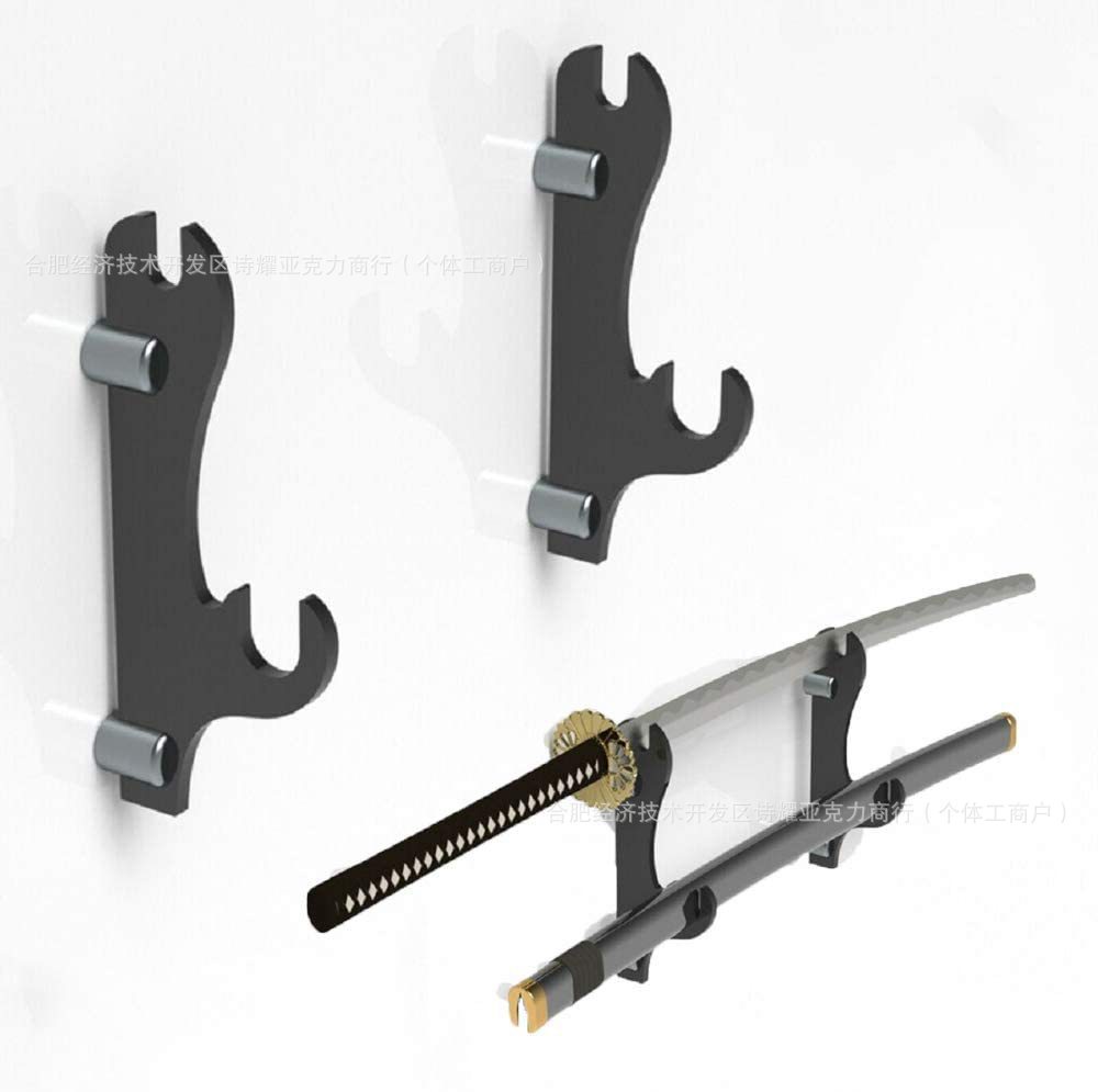 1对装 壁挂式武术刀剑架 武器武士刀剑架 比赛武士军刀展示架