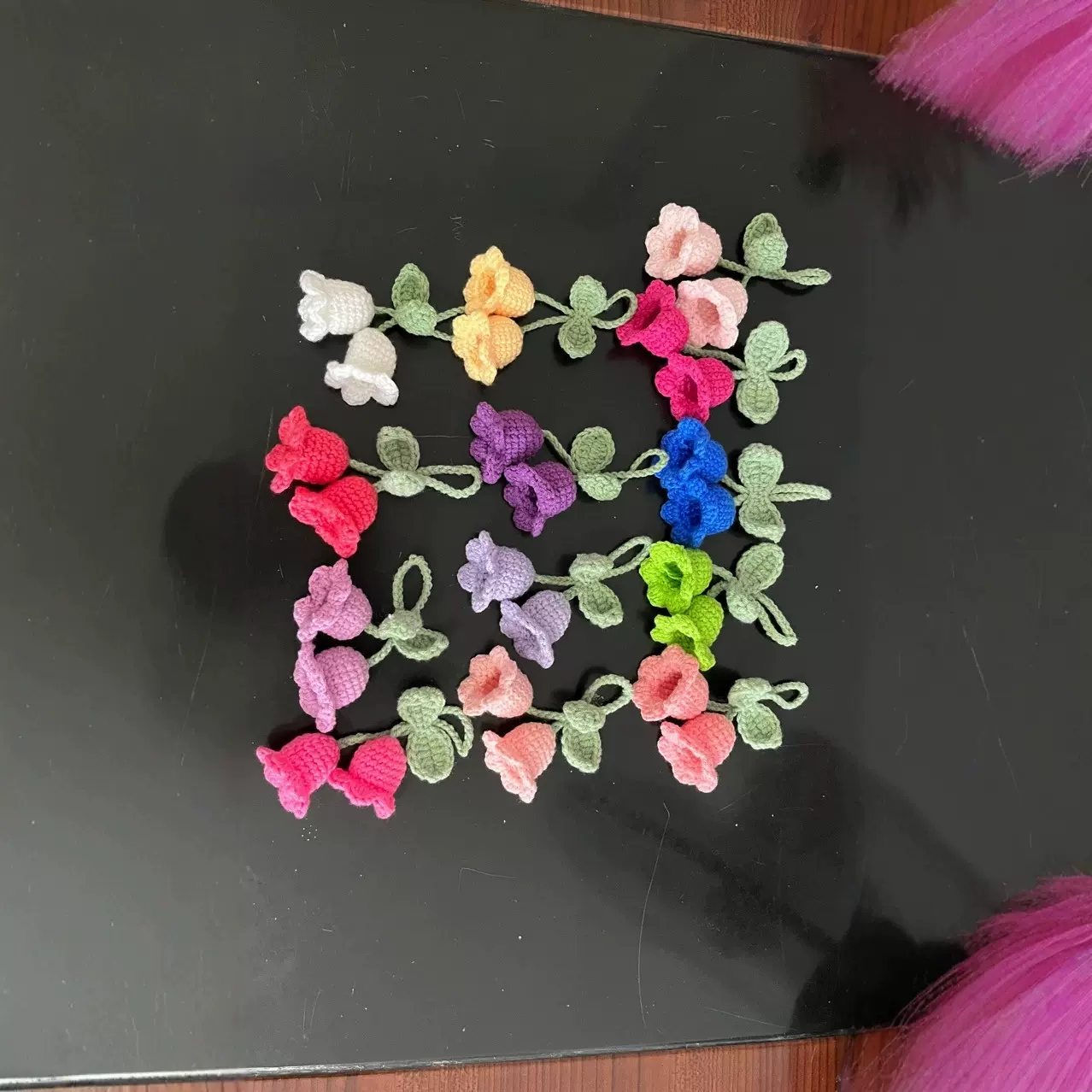 新款铃兰花挂件ins毛线钩织成品钥匙扣超可爱兰玲花串潮流ins风
