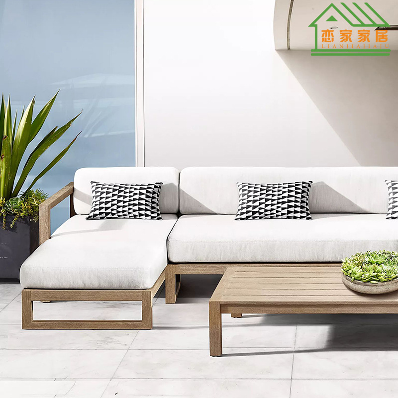 Al Aire Libre sofá de madera maciza balcón al jardín patio teca muebles Hotel Villa ratán tejido nórdico ocio Mesa café