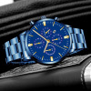 Fashionable trend steel belt, blue calendar, quartz watches, men's watch