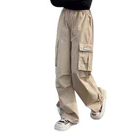 女童工装裤2024新款夏装韩版洋气中大童纯棉女生休闲裤子潮酷穿搭