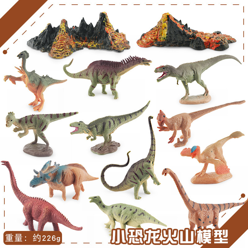 Transfronteriza exportación mini simulación Jurásico dinosaurio volcán 12 traje de escritorio estática modelo Decoración Juguetes
