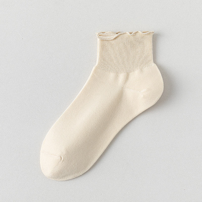 Calcetines de algodón de color sólido para damas verano hongo botón calcetines para mujeres sin hueso cabeza de embalaje independiente calcetines transpirables