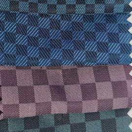 4/5/6毫米棋盘双色格涤纶色织里布闪光布蓝色紫红色提花里布