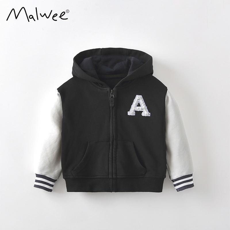Malwee transfronterizo chaqueta de niño nuevo tipo de camisa encapuchada casual otoño invierno Europa y Estados Unidos cremallera de niños y medianos chaqueta de otoño