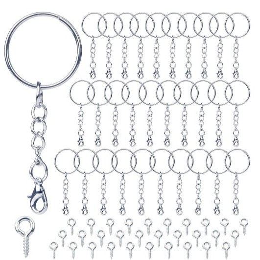DIY Keychain Eye Screw Pendant Wooden Silicone Doll Hanging Chain Keychain Cute Bag Pendant