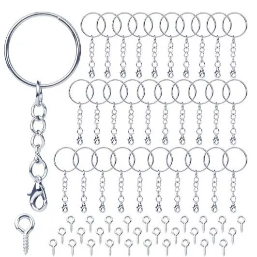 DIY Keychain Eye Screw Pendant Wooden Silicone Doll Hanging Chain Keychain Cute Bag Pendant