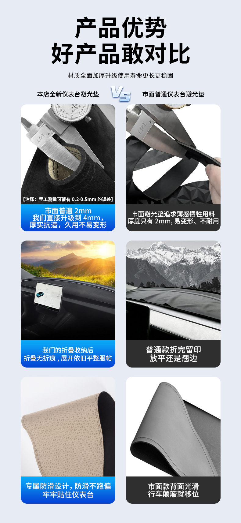 Foreign Trade Suitable for the New Y Model Light-Proof Mat Dashboard Sun Protection Tesla Model Y/3 Thickened Sunshade Light-Proof Mat