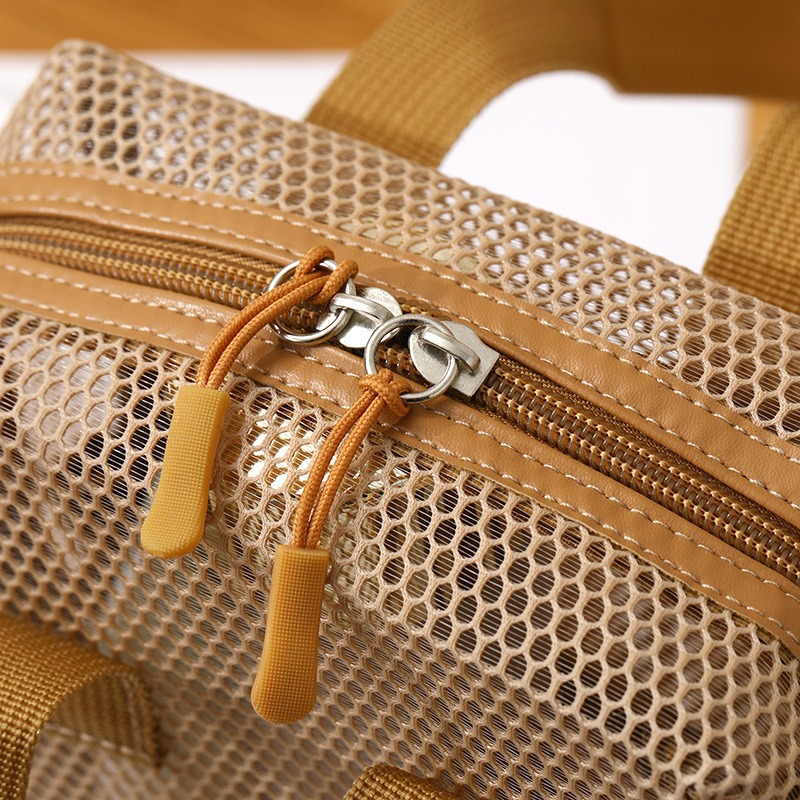 Bolsa de cosméticos estilo ins, bolsa de almacenamiento de zona de cosméticos de malla portátil portátil de gran capacidad