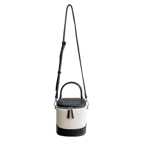 Bags for Women  Spring and Summer Korean Spliced Crossbody Bucket Bag Versatile Fashion Art Canvas Bag Handheld Small Bag