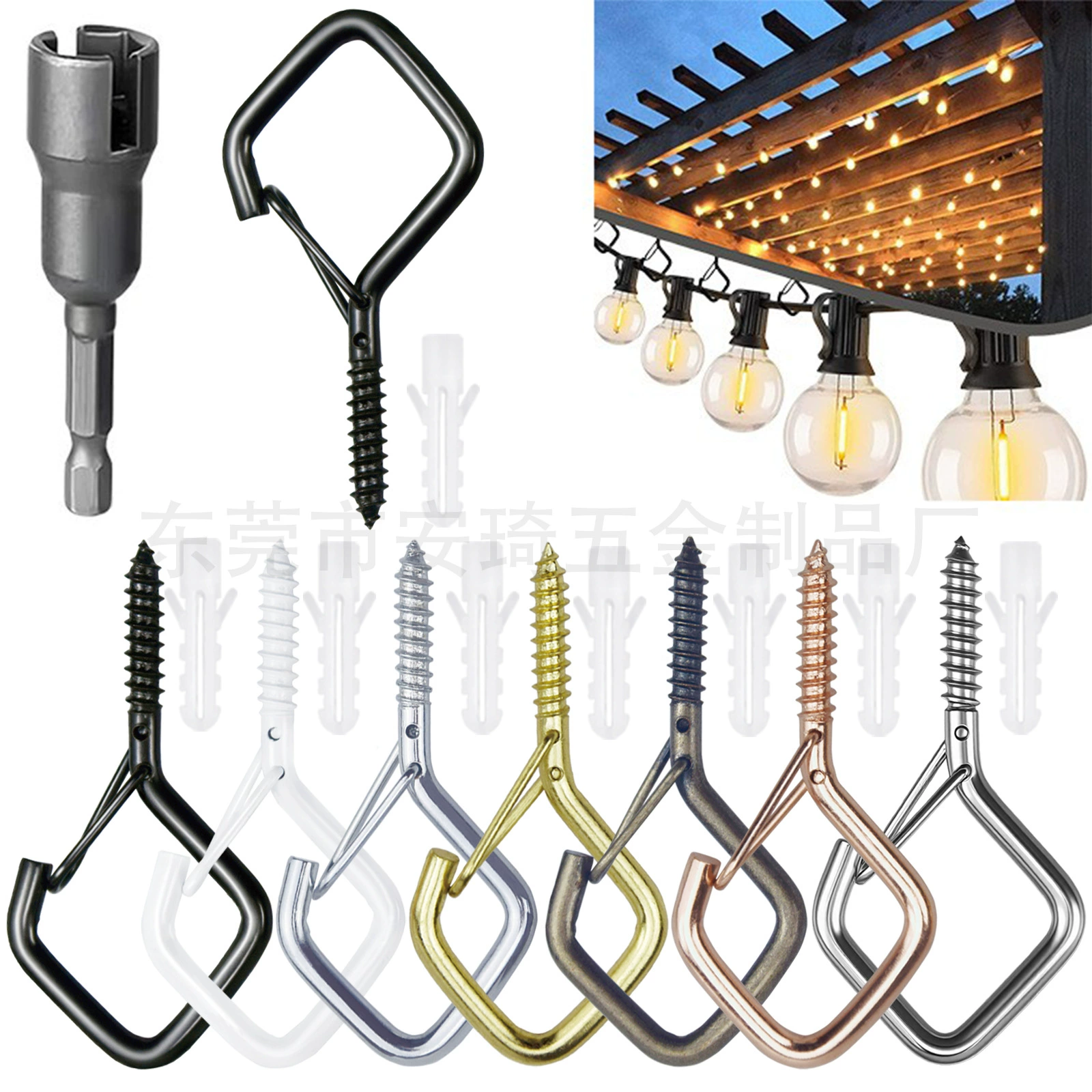 M4 новый трансграничный ромбовидный крючок ромбовидный крючок винт типа Q крюк 2,2 дюйма квадратная пружина против выпадения