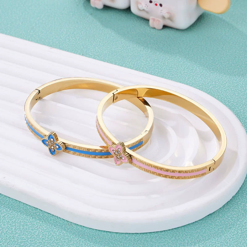 Изысканный брендовый модный дизайн золотого браслета из нержавеющей стали, Amazon, стиль легкой роскоши, высокое качество, не выцветает