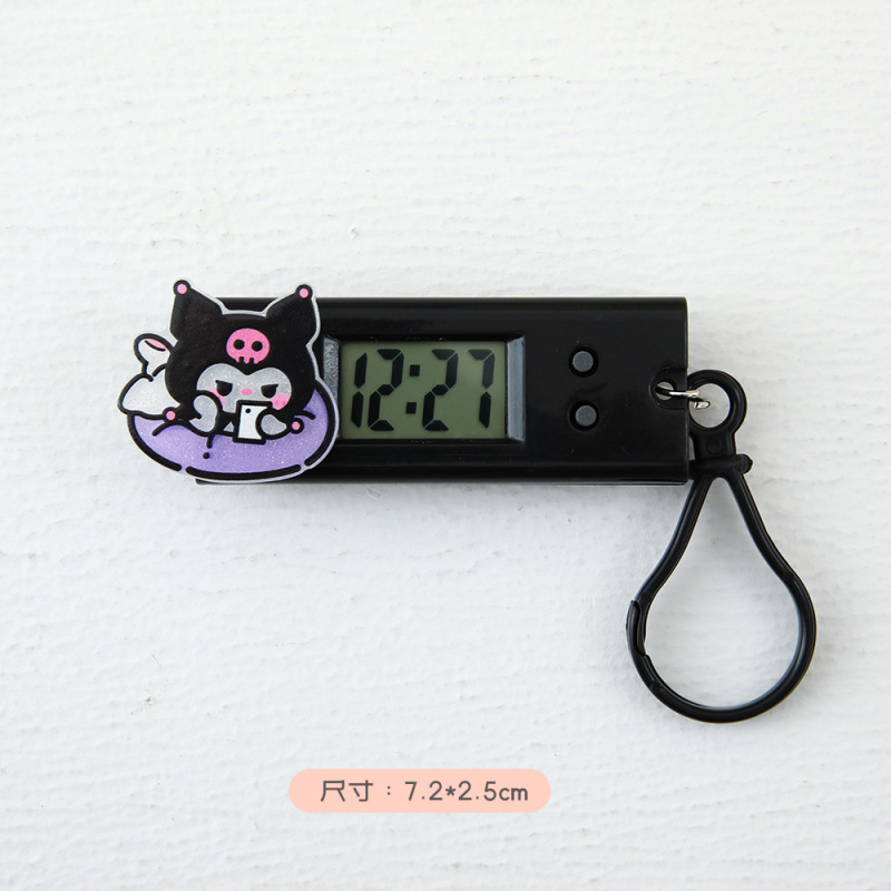 新しい漫画かわいいミニ電子壁時計ポータブル学生電子時計仕事研究試験スケジュールミュート|undefined