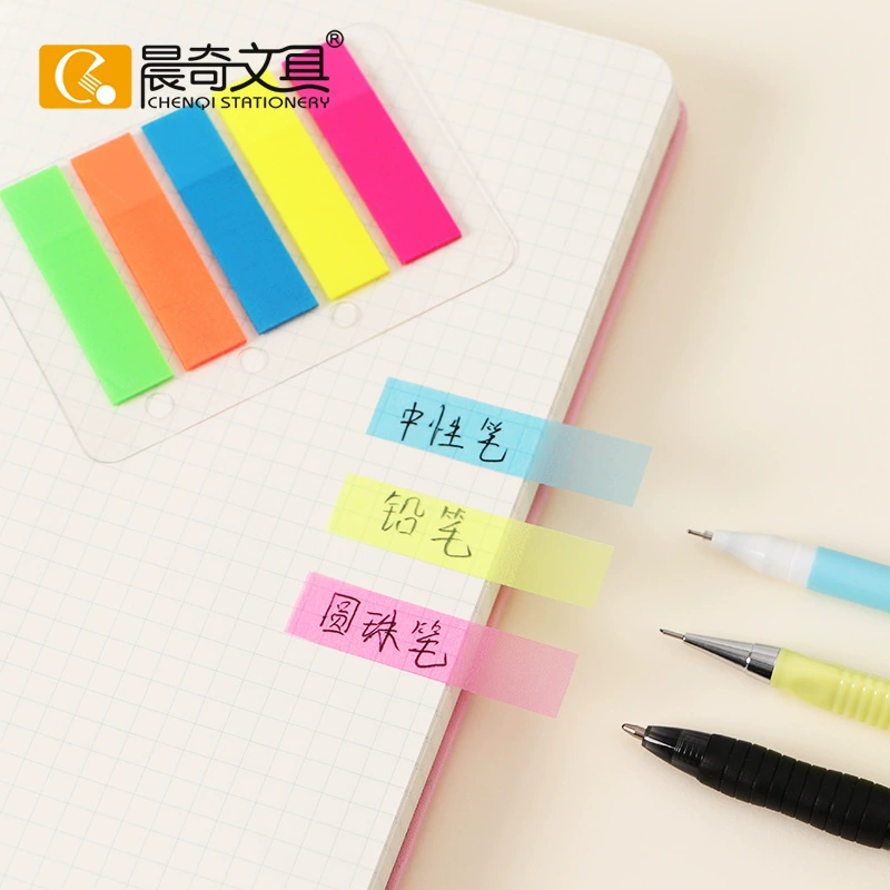 Stationery, fluorescence note, book with stickers, fresh sticker, 5 colors, classification