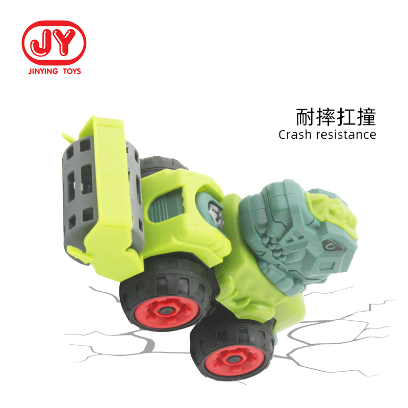 Vehículo de construcción de dinosaurios pequeños, coche de juguete para niños, modelo de ensamblaje y desmontaje con tornillos, juguete educativo de ensamblaje para niños