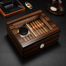茄龙 （CIGARLOONG）雪松木雪茄保湿盒钢琴烤漆大容量多规格透明