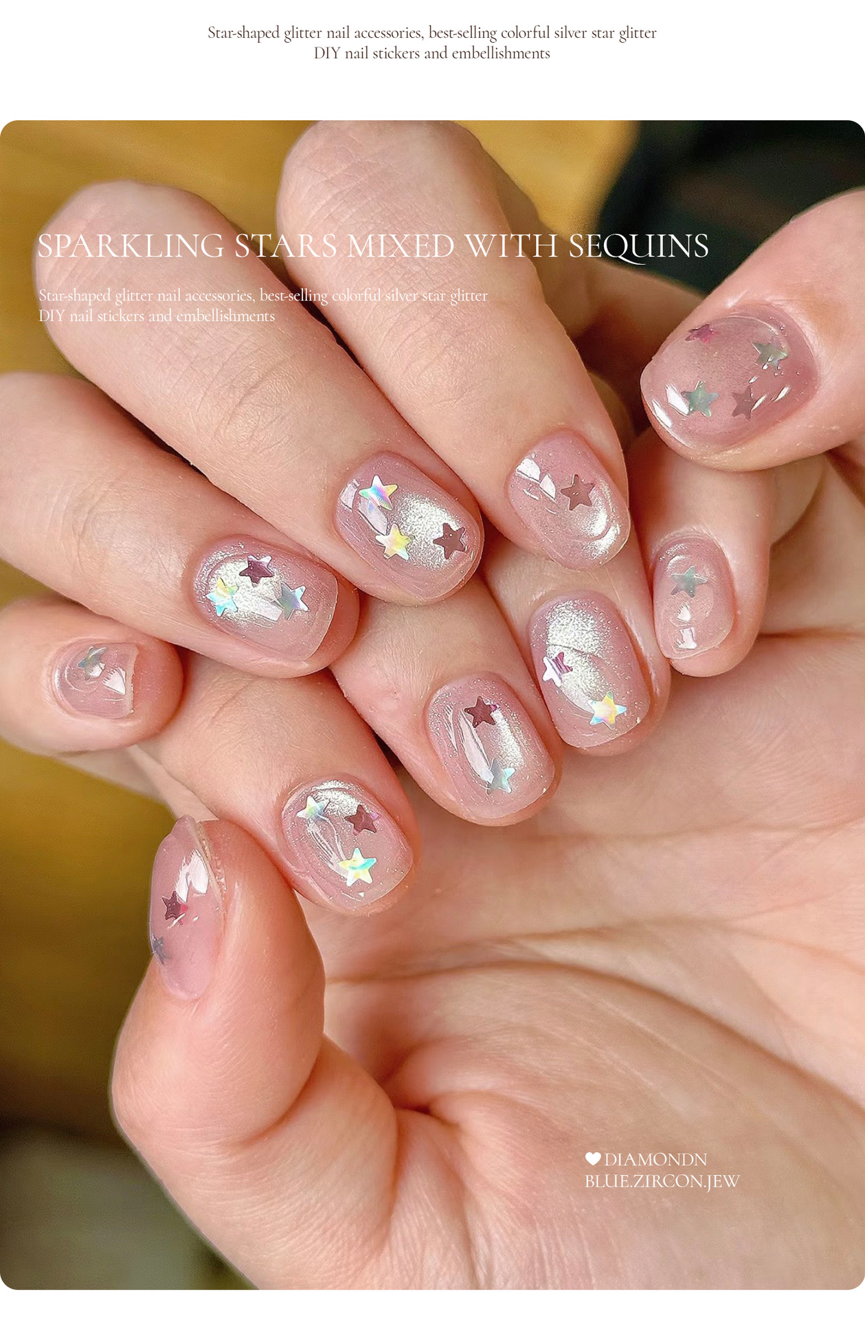 Cross-Border Hot-Selling Items: Ultra-Thin Star-Shaped Glitter in 12 Colors for Nail Art, Laser Glitter, Small Eye Makeup Accessories, DIY Nail Decoration