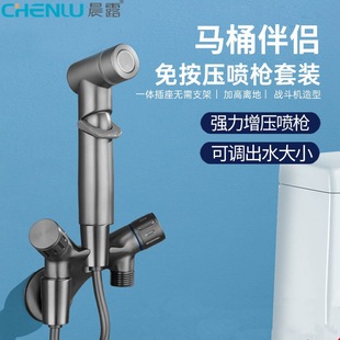 Cross-border gun Ash all-copper fighter triangle valve toilet mini toilet companion set pressurized handheld spray gun