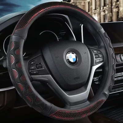 [Applicable to thousands of models] car steering wheel cover four seasons special car non-slip breathable winter warm handle cover (Steering wheel cover) - round-3d-honeycomb-handle-cover-black-and-red