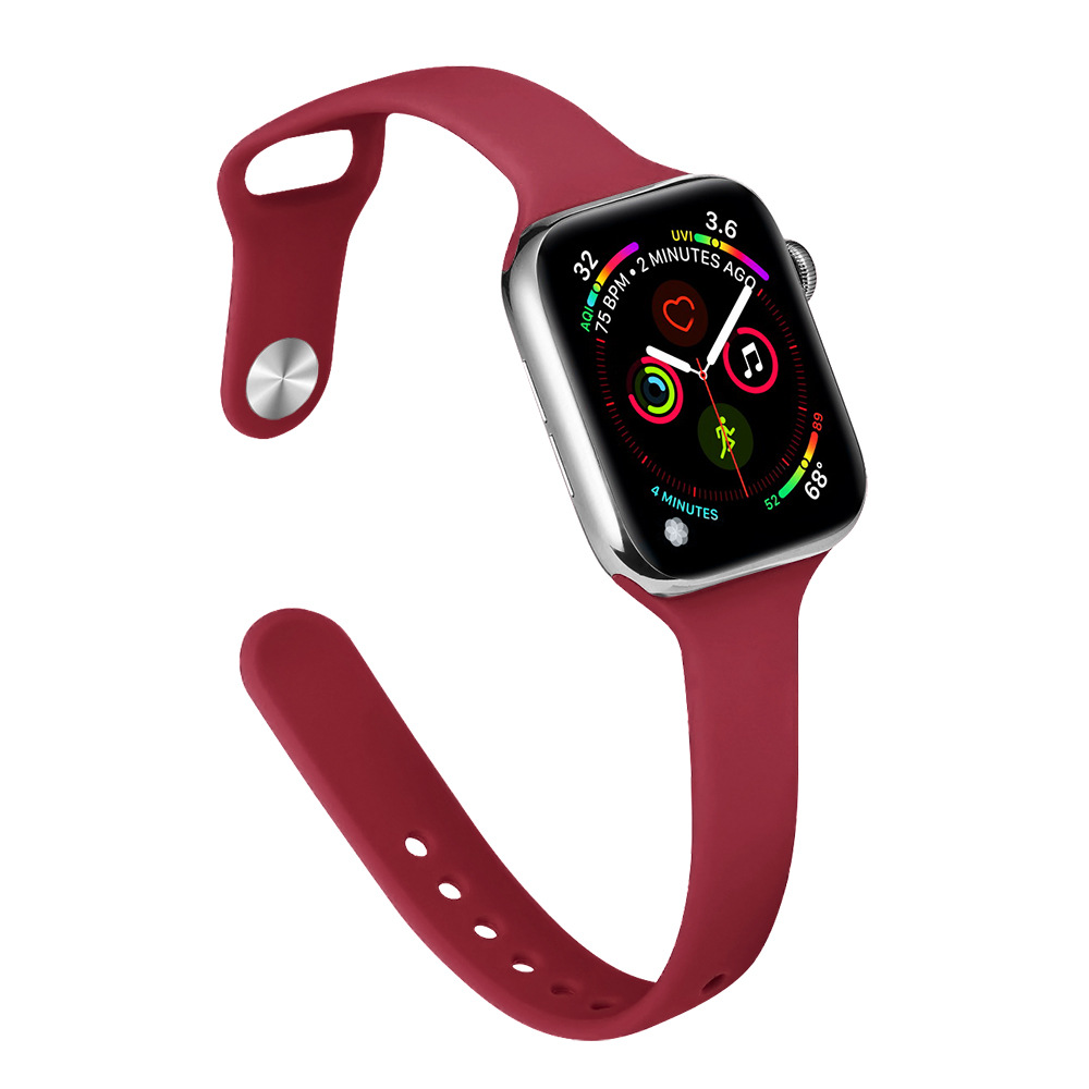 Aplicable Apple Watch correa Applewatch8SE7654 cintura pequeña correa de silicona delgada moda deportiva