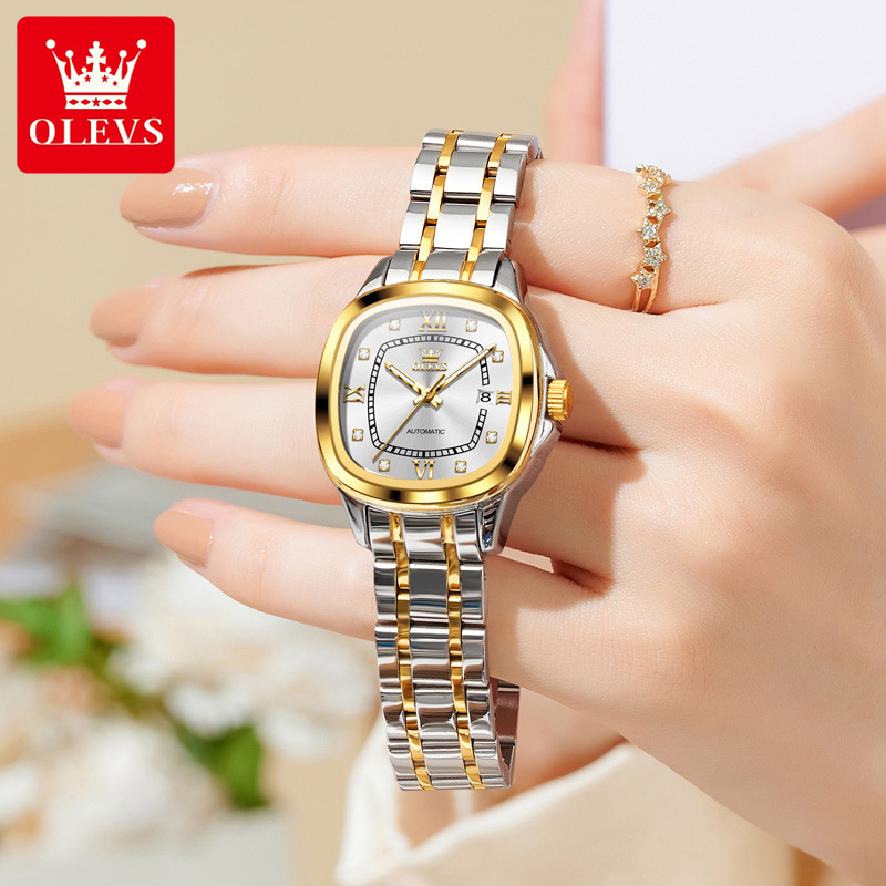 Oli's New Square Dial Women's Watch Simple Niche Waterproof High-Level Automatic Mechanical Women's Watch