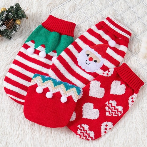 Pet dog clothes autumn winter cat clothing Corgi French bulldog cat puppy clothing Christmas knitting sweater