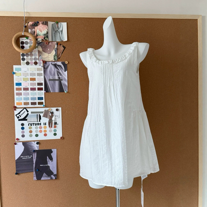 Lace Collar Jacquard Texture Tencel Sleeveless Tank Dress + Tencel Sun-Protective Cardigan One Size Fits All Lace Collar Jacquard Texture Tencel Sleeveless Tank Dress + Tencel Sun-Protective Cardigan One Size Fits All