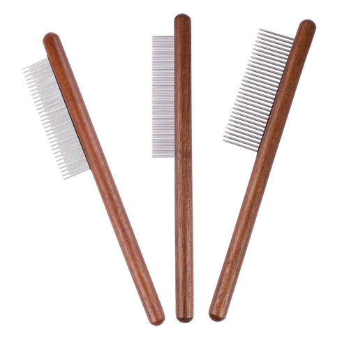Pet Supplies Amazon's new hardcover wooden handle pet comb, knot removal and floating hair comb, grooming cat comb