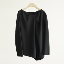 重奢一线！意大利订单重磅桑蚕丝扭结立体褶皱女士气质长袖衬衫