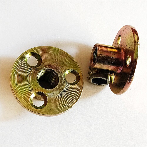 Factory direct sales three-hole iron plate nut metric m6m8m10 furniture connector nut double-headed iron plate nut