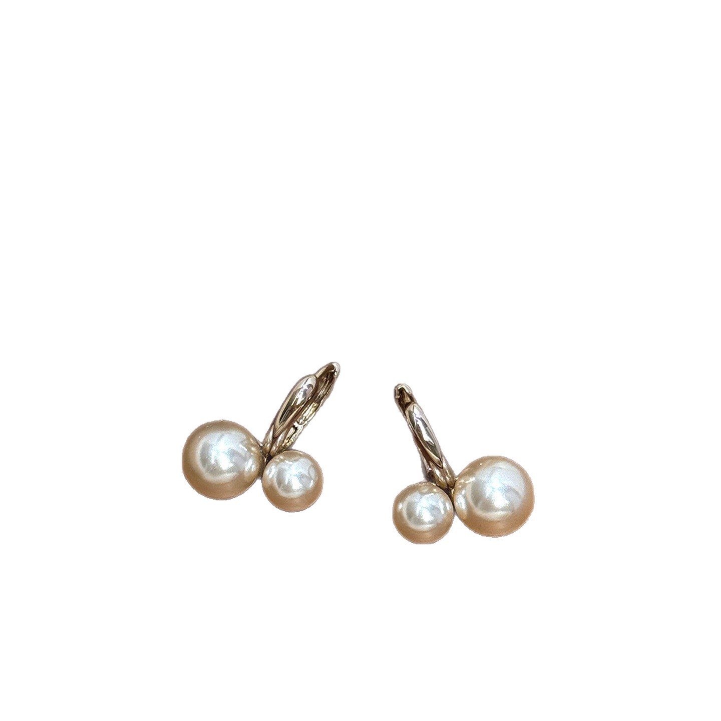 Large And Small Pearl Cherry Brown Gold Earrings, Mocha Mousse, Gentle, Light Luxury, Versatile, Elegant, Niche Earrings_voghion.com