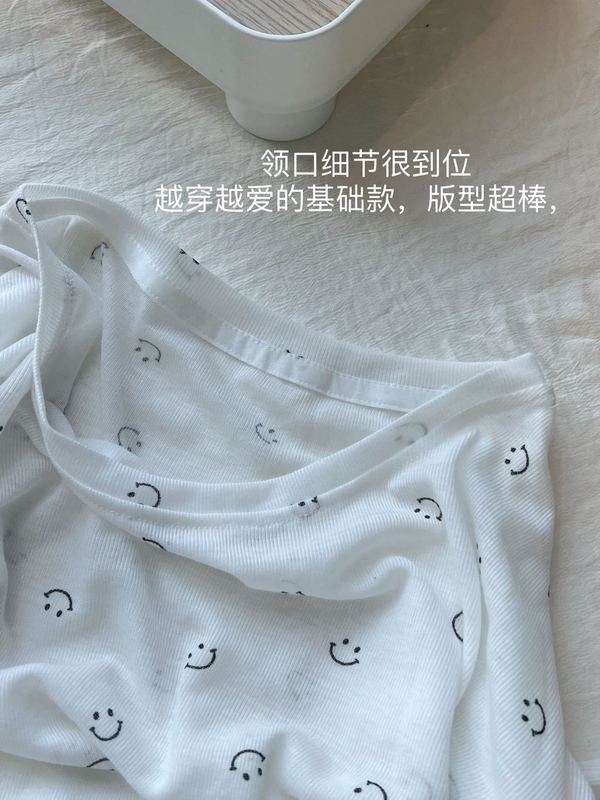仿莱赛尔天丝羊毛夏季微透防晒罩衫女笑脸印花长袖t恤慵懒风上衣|undefined