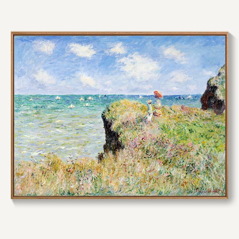 モネ日の出イメージ装飾画北欧客間レストラン掛け画抽象風景油絵寝室壁壁画麦畑|undefined